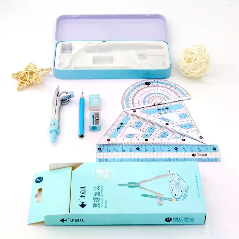 8Pcs/Set Geometry Math Drawing - огляд і ціна Math Geometry Set With Compass